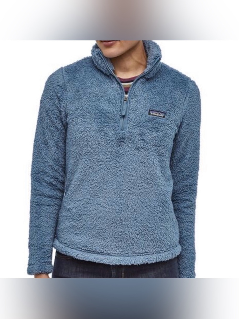 Patagonia Women's Los Gatos 1/4-Zip Fleece Pullover Wooly Blue Medium